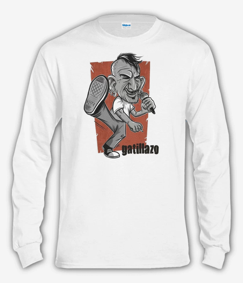 Polera manga larga Blanco de Evaristo Gatillazo