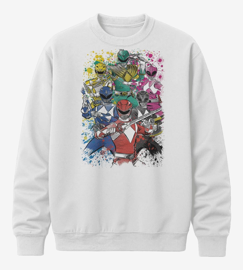 Poleron polo Blanco de Power Rangers Clásicos