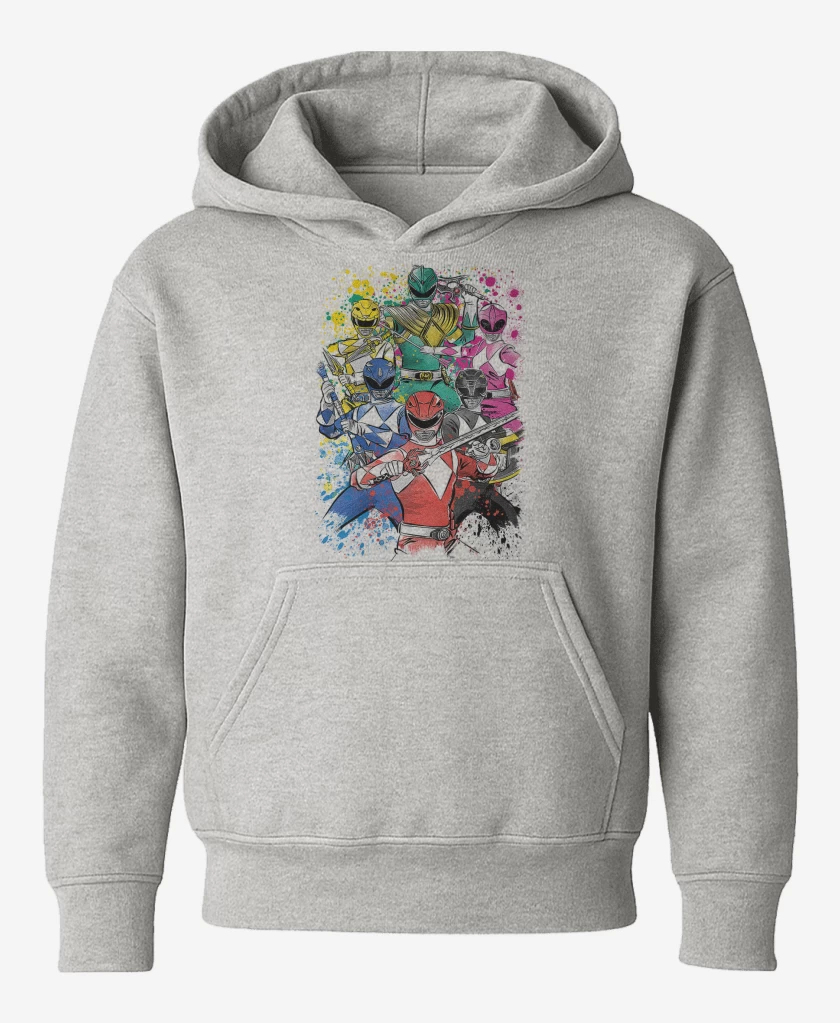 Poleron de niño Gris Melange de Power Rangers Clásicos