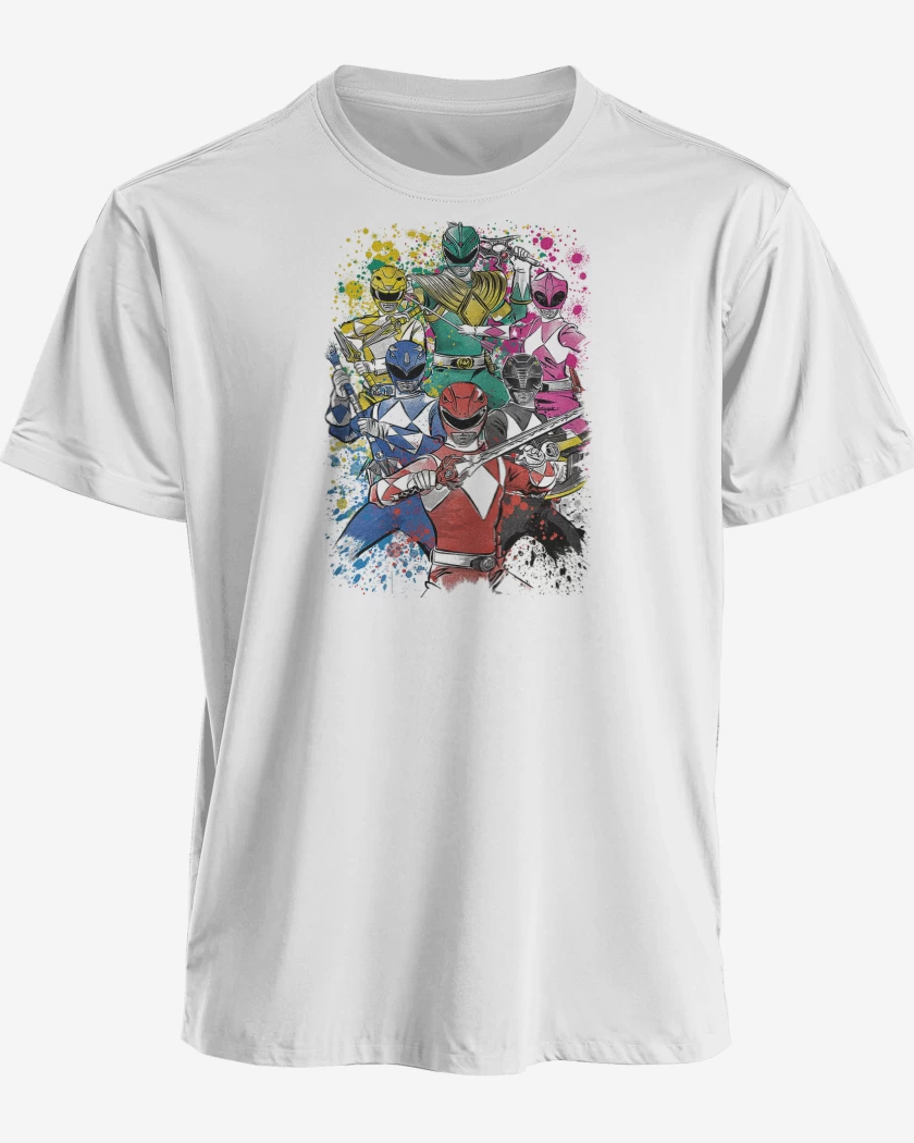 Polera premium Blanco de Power Rangers Clásicos