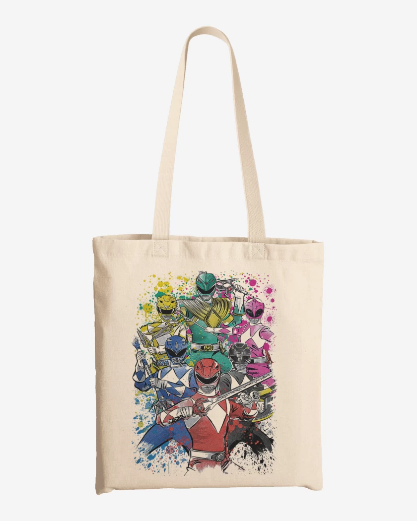 Totebag Blanco de Power Rangers Clásicos