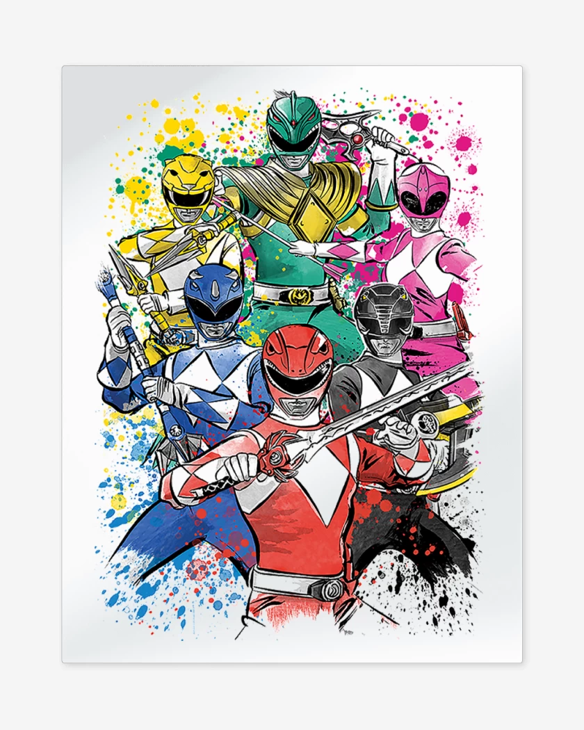 Print metalico Blanco de Power Rangers Clásicos