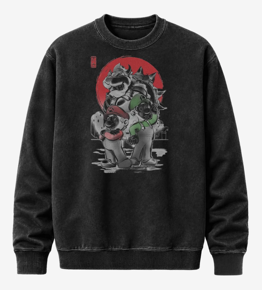 Poleron Polo Acid Wash Negro de Fontaneros al Ataque