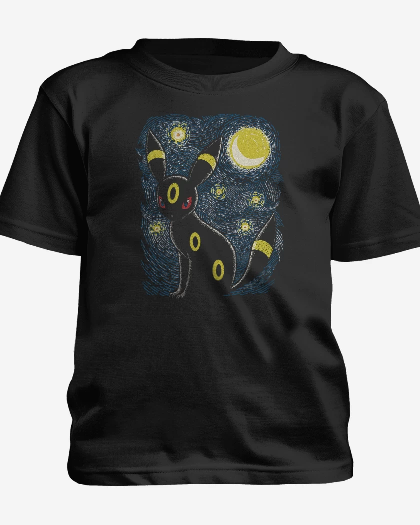Polera de niño Negro de Umbreon Noche 