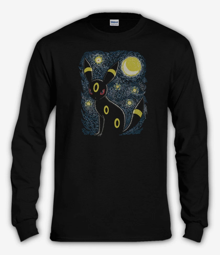 Polera manga larga Negro de Umbreon Noche 