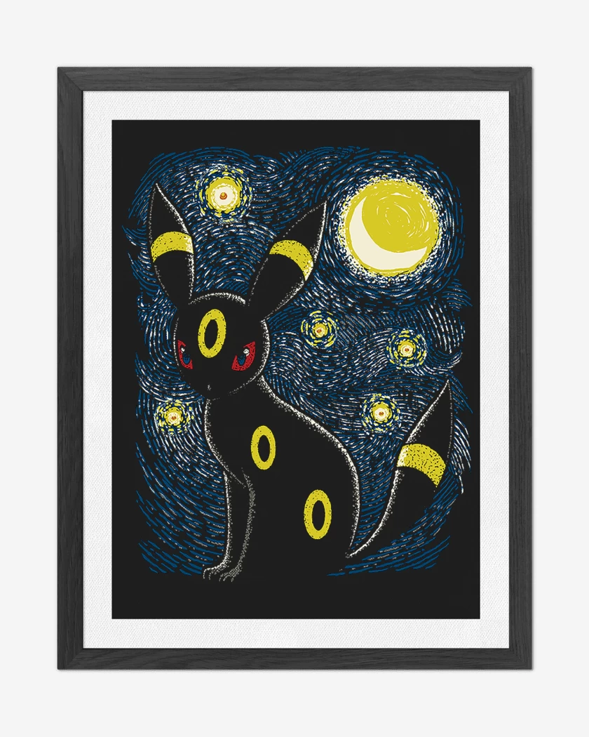 Cuadro decorativo Negro de Umbreon Noche 