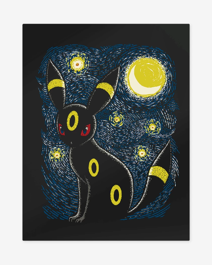 Print metalico Negro de Umbreon Noche 