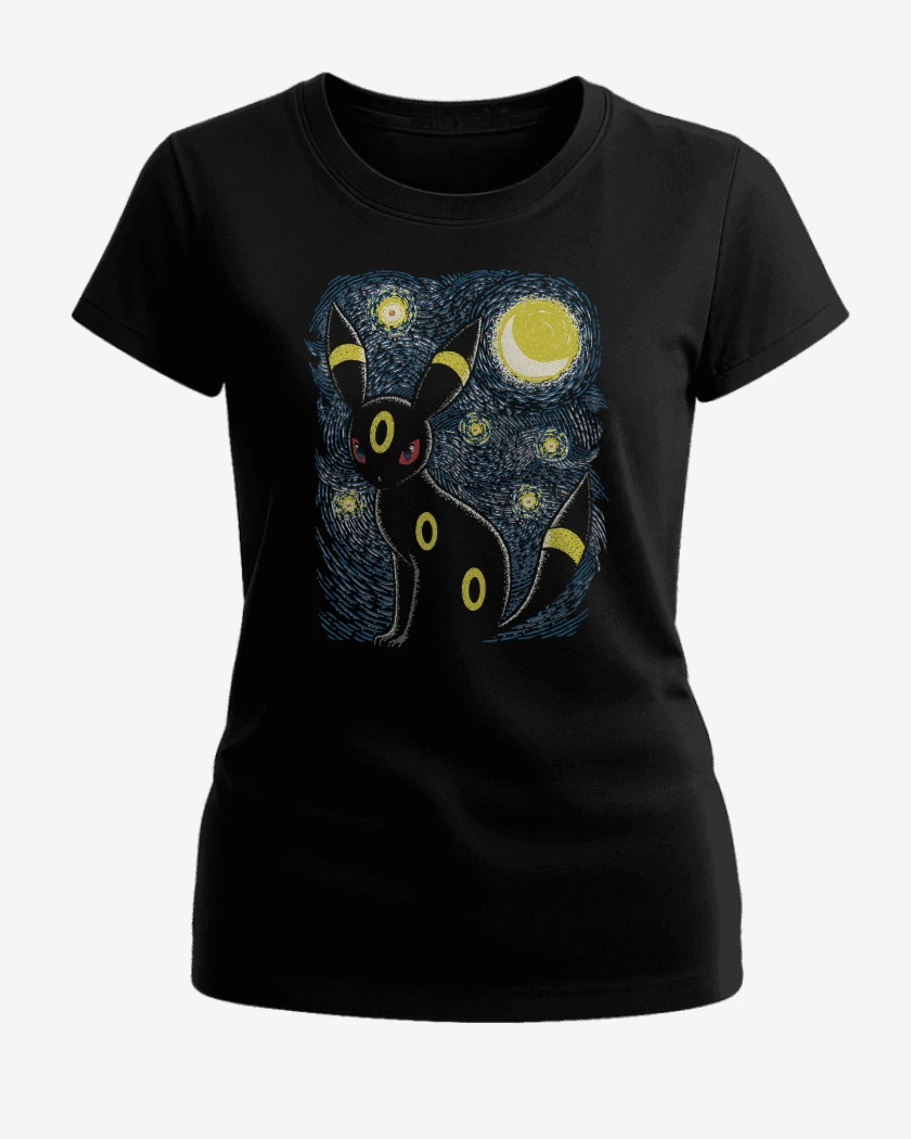 Polera de Mujer Negro de Umbreon Noche 