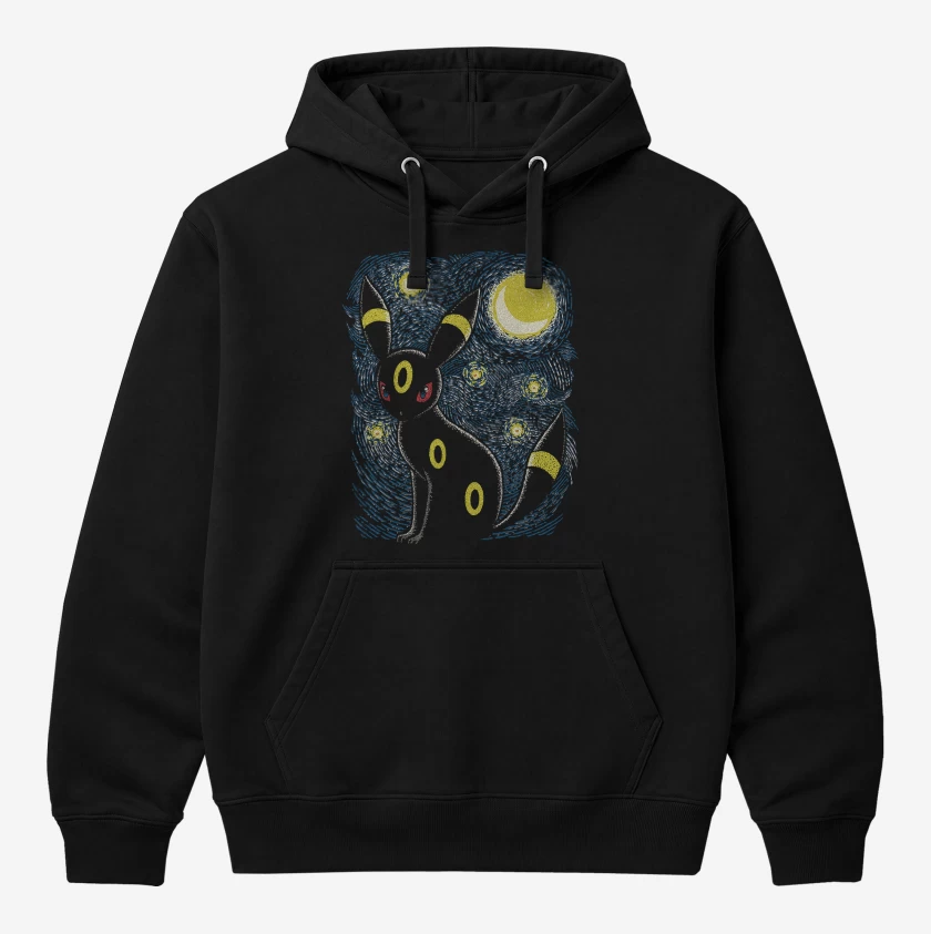 Polerón Canguro Negro de Umbreon Noche 