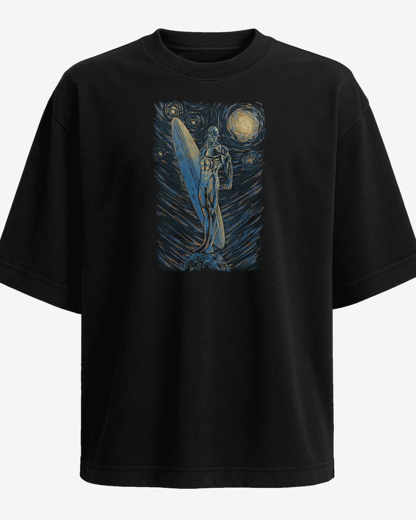 Polera Oversize Silver Surf Noche Estrellada