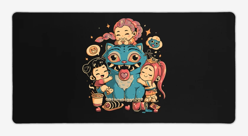 Mouse pad Gamer Negro de Huntrx Kawai