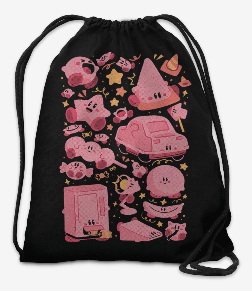 Mochila Negro de Kirby Rosado 