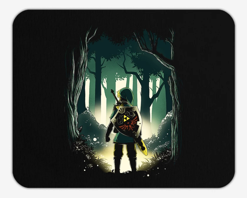 Mousepad Negro de Héroe en el bosque