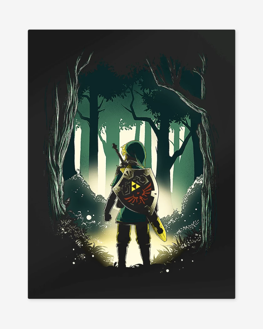 Print metalico Negro de Héroe en el bosque