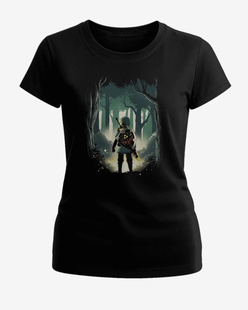 Polera de Mujer Negro de Héroe en el bosque