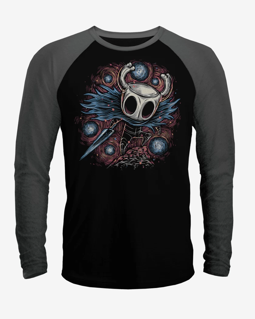 Polera Raglan Negro / Negro Heather de Heroe del Vacío