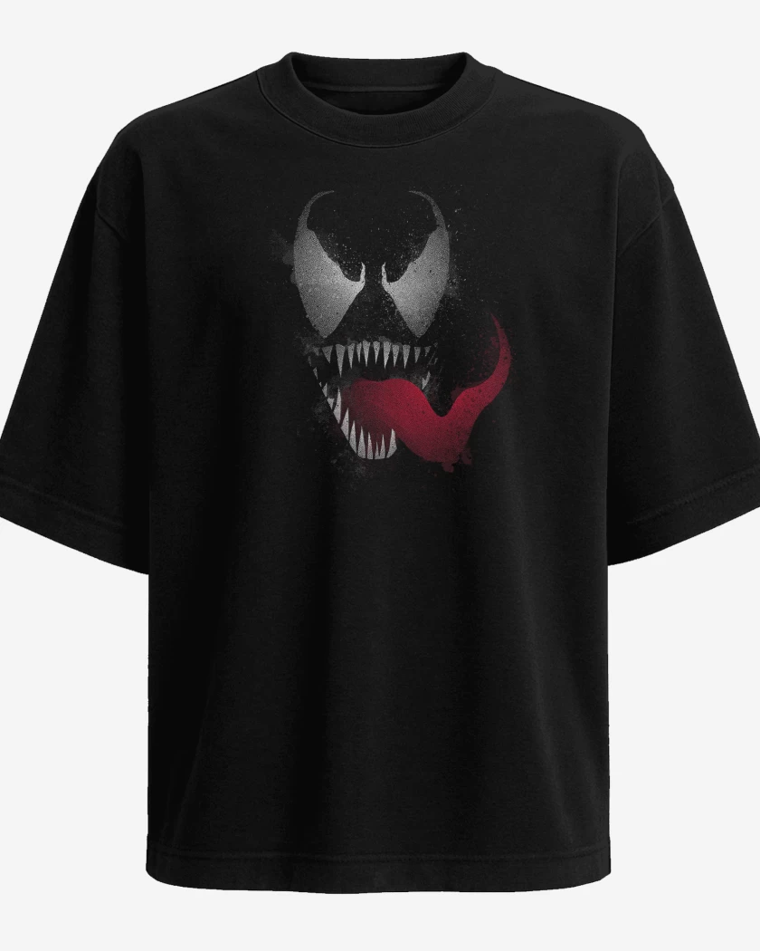 Polera Oversize Negro de Simbionte Venom