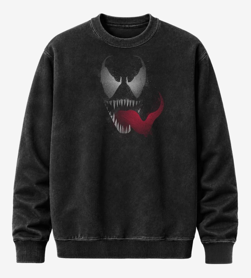 Poleron Polo Acid Wash Negro de Simbionte Venom