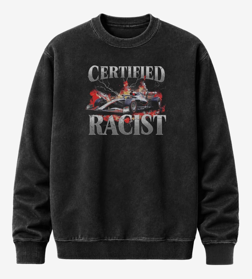 Poleron Polo Acid Wash Negro de Certified Racist
