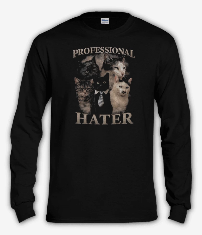 Polera manga larga Negro de Hater Profesional