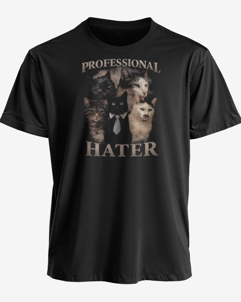 Polera premium Negro de Hater Profesional