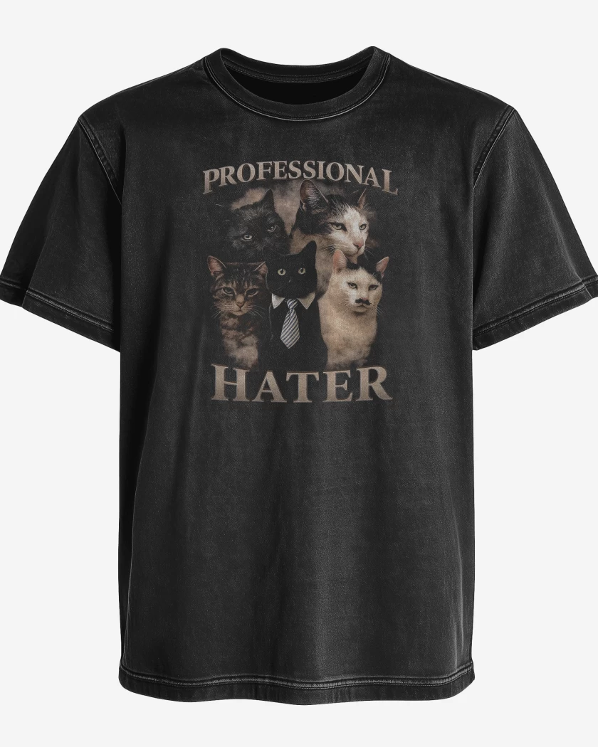 Polera desgastada Hater Profesional