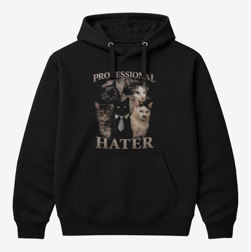 Polerón Canguro Negro de Hater Profesional