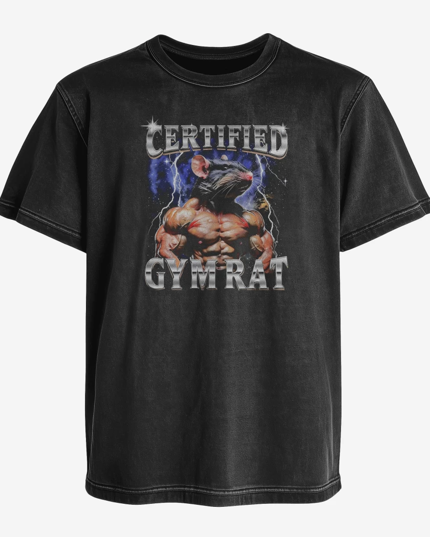 Polera desgastada Negro de GYM RAT