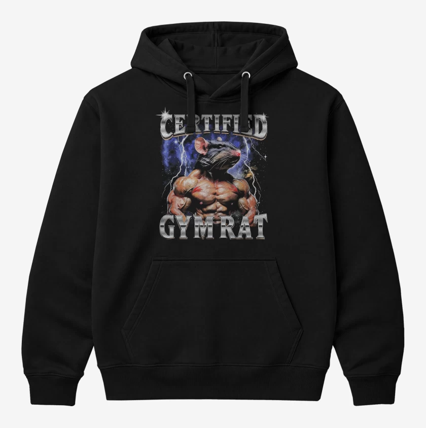 Polerón Canguro Negro de GYM RAT