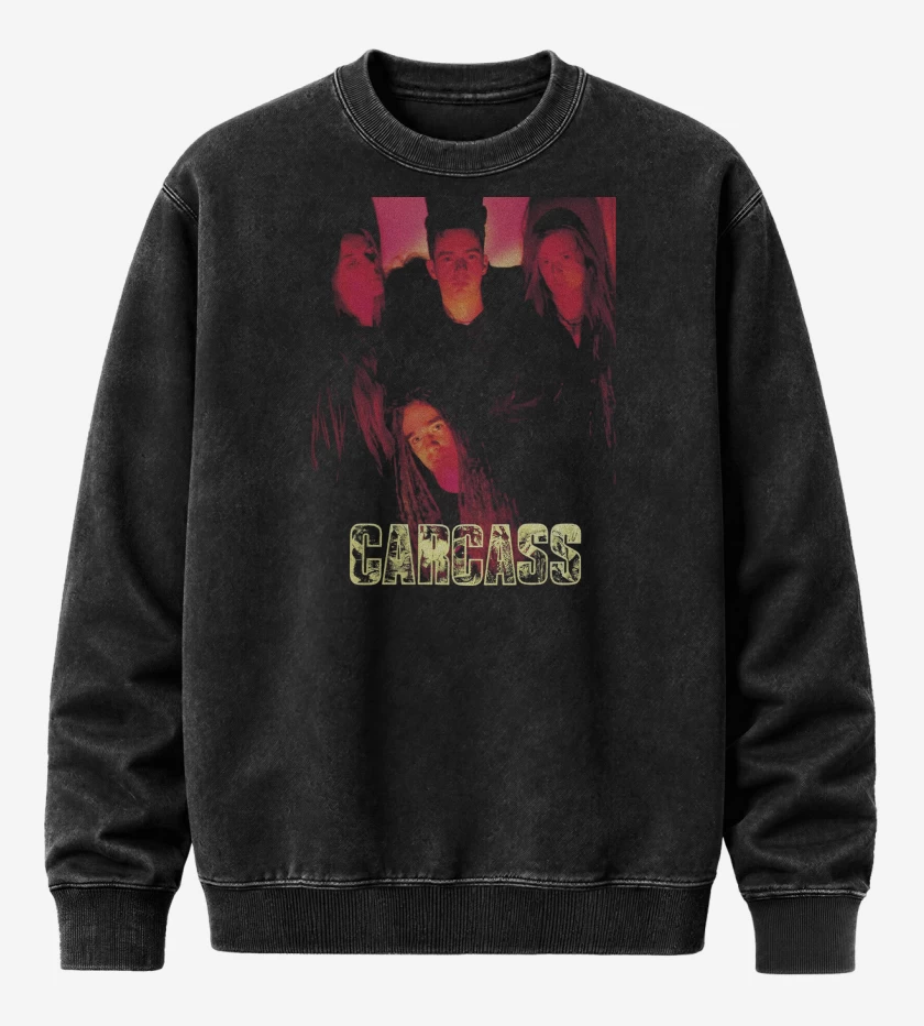 Poleron Polo Acid Wash Negro de Carcass Band