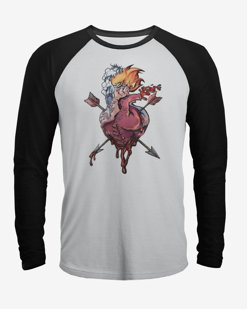 Polera Raglan Blanco / Negro de In love