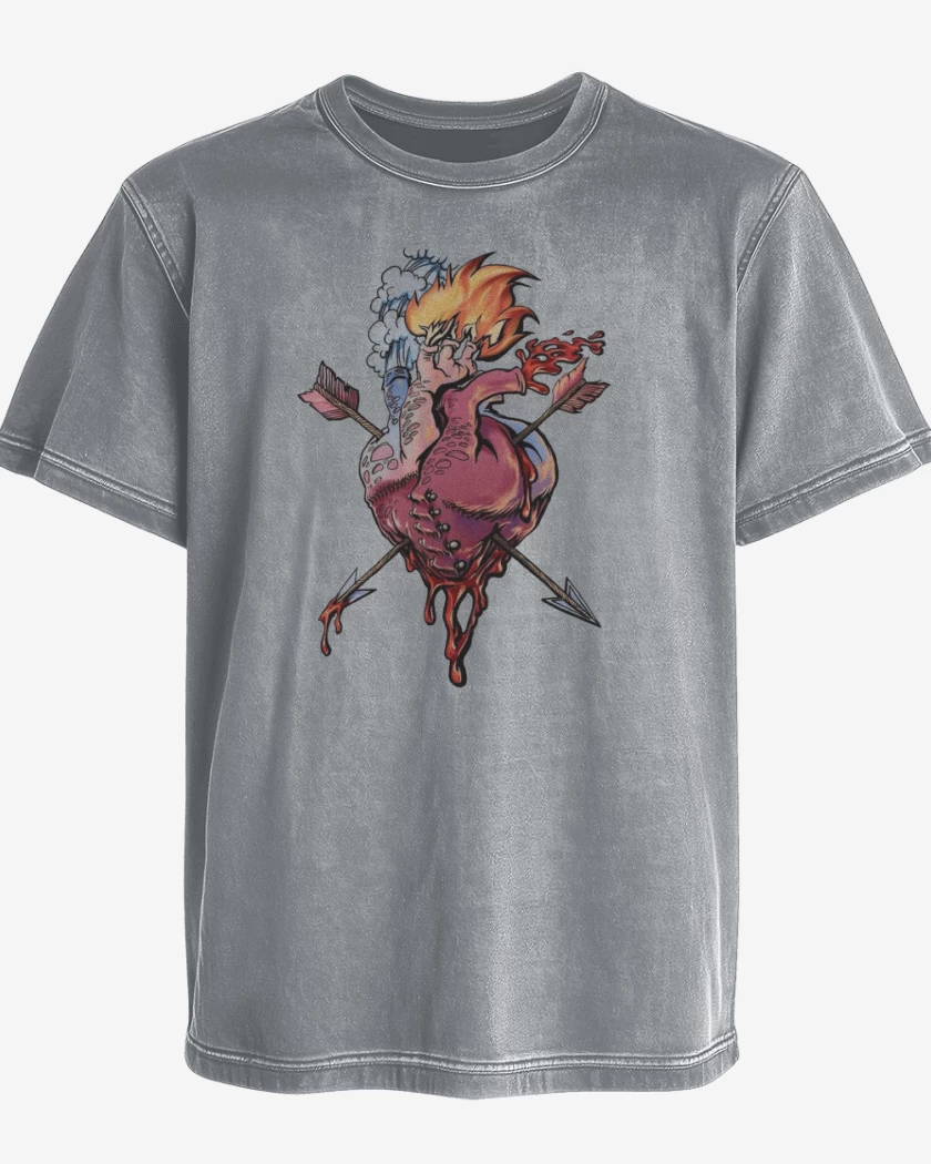 Polera desgastada Gris Melange de In love
