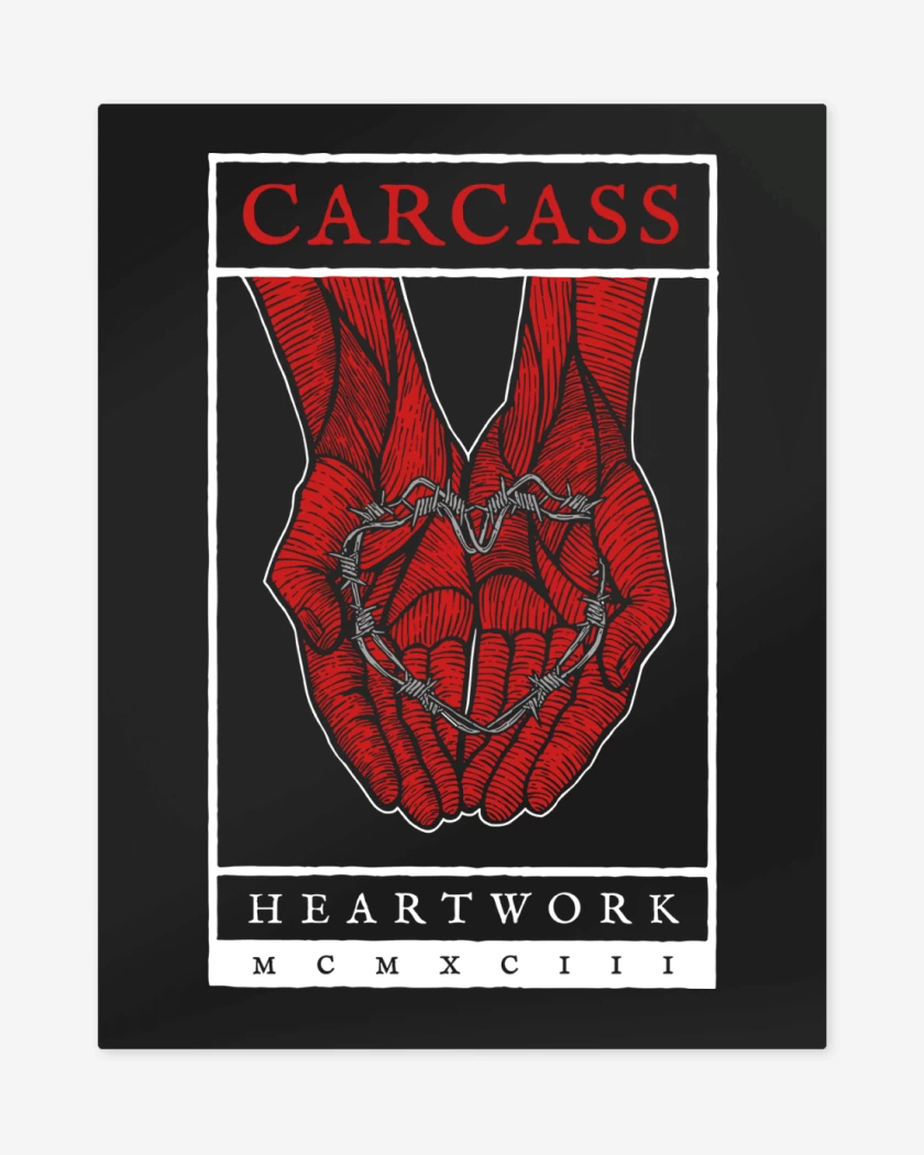 Print metalico Negro de Carcass Heart