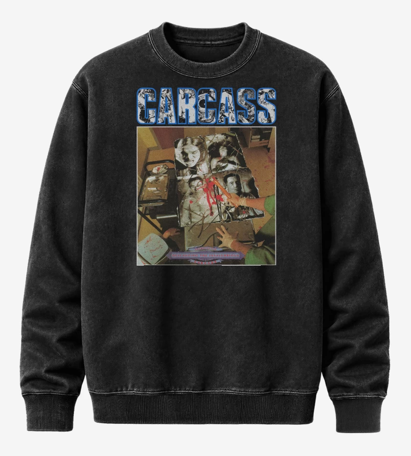 Poleron Polo Acid Wash Negro de Carcass Necroticism Descanting the Insalubrio