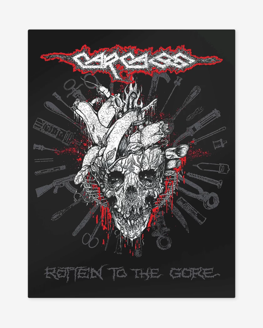 Print metalico Negro de Carcass Rotten to the Core