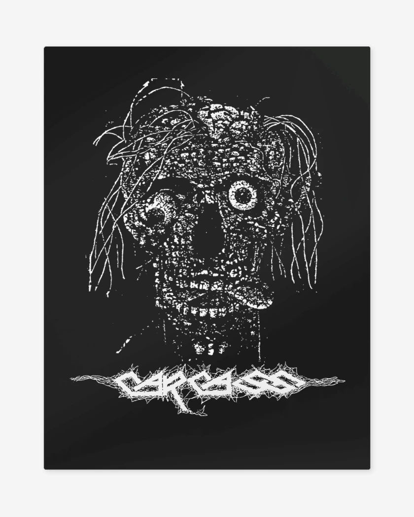 Print metalico Negro de Carcass Demo