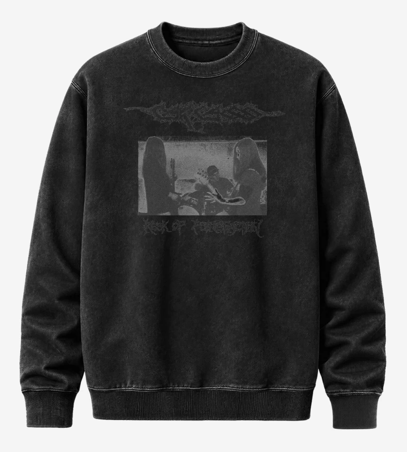 Poleron Polo Acid Wash Negro de Carcass Reek 