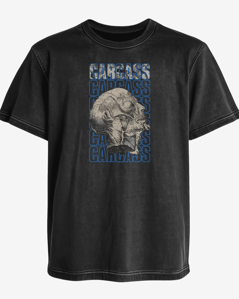 Polera desgastada Negro de Carcass Logo