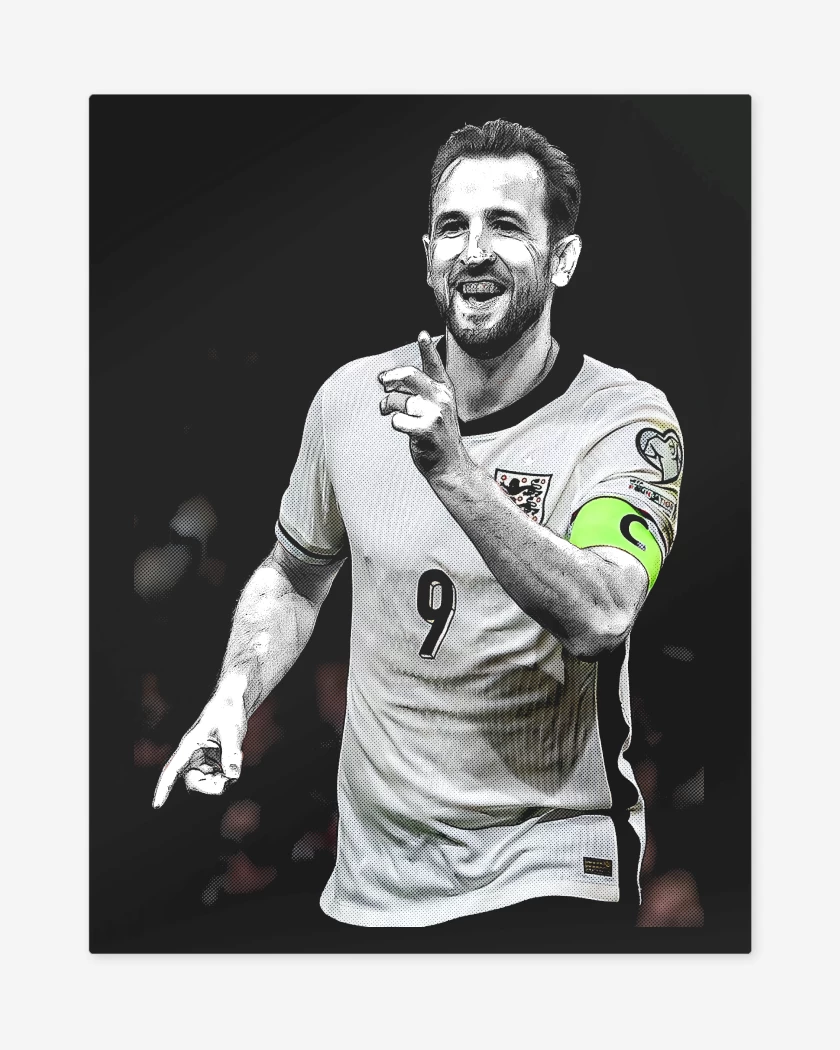 Print metalico Negro de Harry Kane Inglaterra