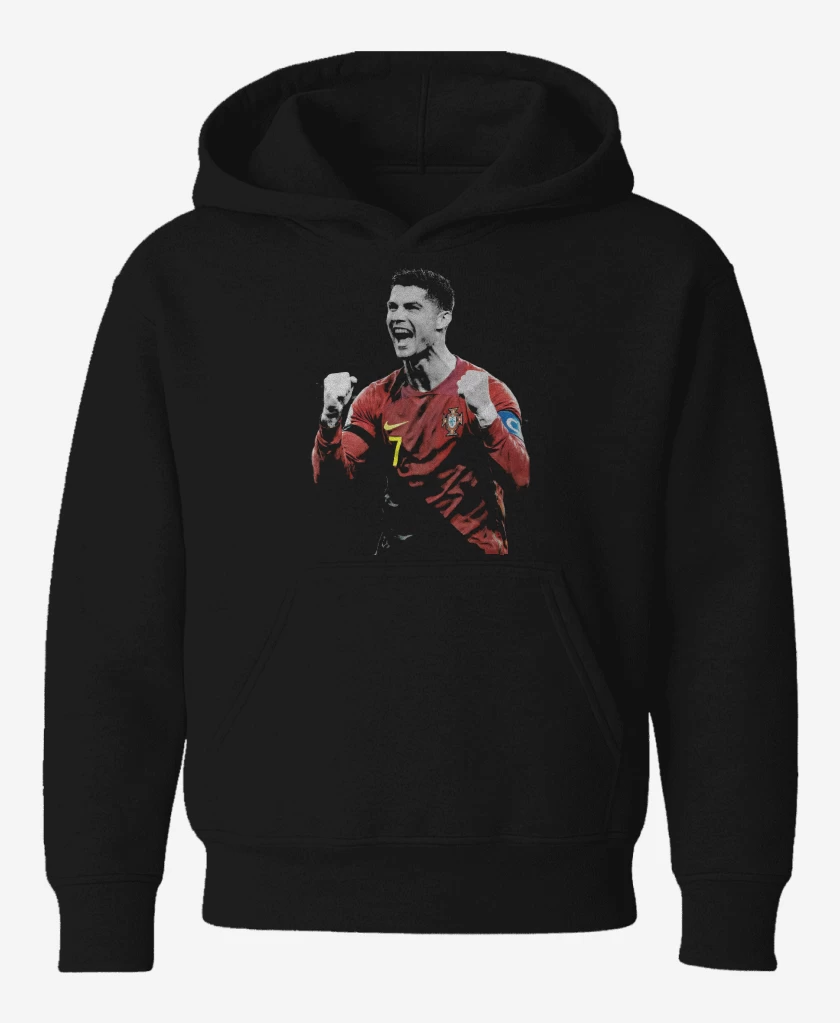 Poleron de niño Negro de Cristiano Ronaldo Portugal
