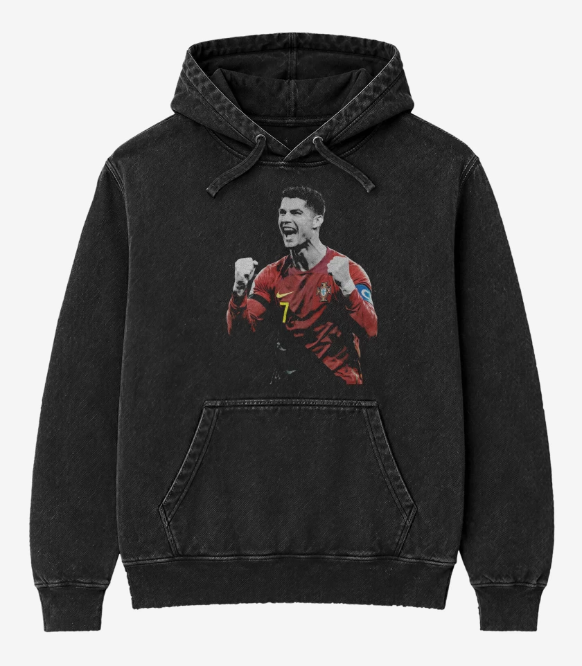 Poleron Canguro Acid Wash Cristiano Ronaldo Portugal