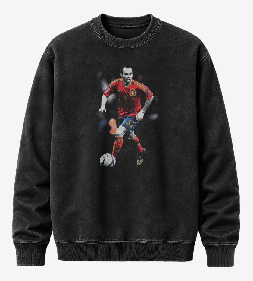 Poleron Polo Acid Wash Negro de Iniesta España