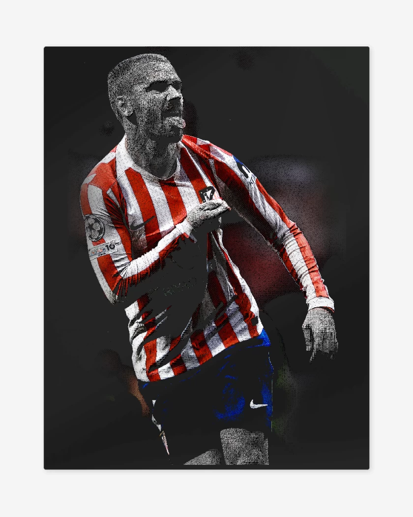 Print metalico Negro de Griezman Atletico de Madrid