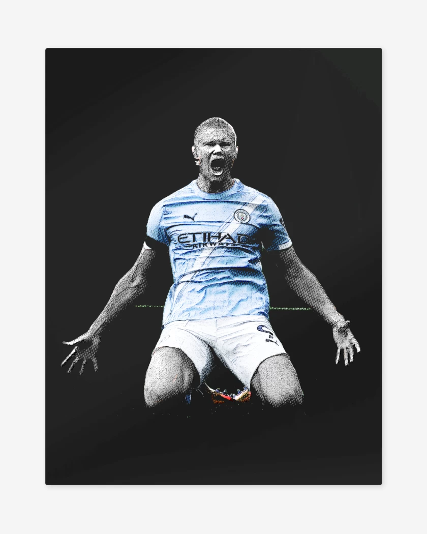Print metalico Erling Haaland Man City