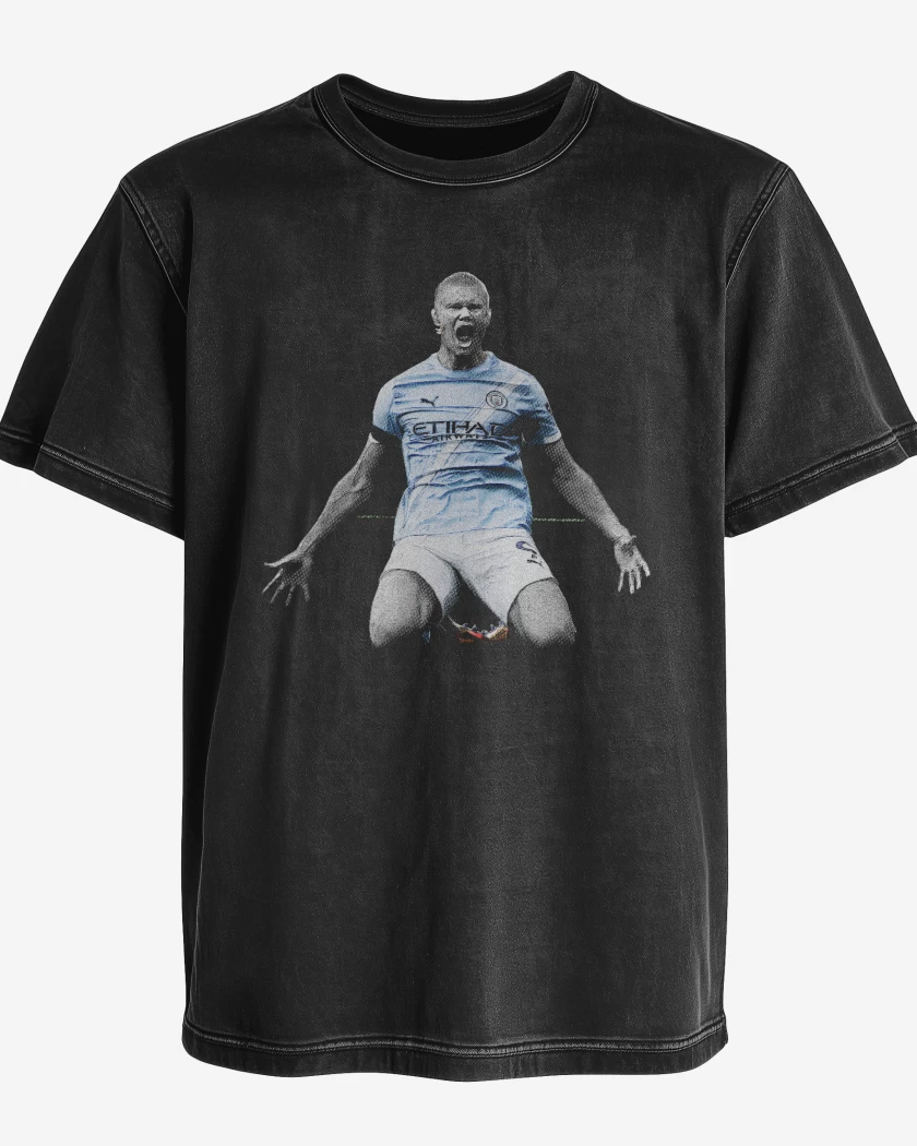 Polera desgastada Erling Haaland Man City