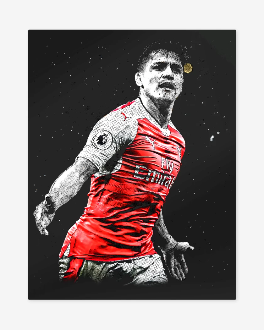 Print metalico Negro de Alexis Sanchez Arsenal