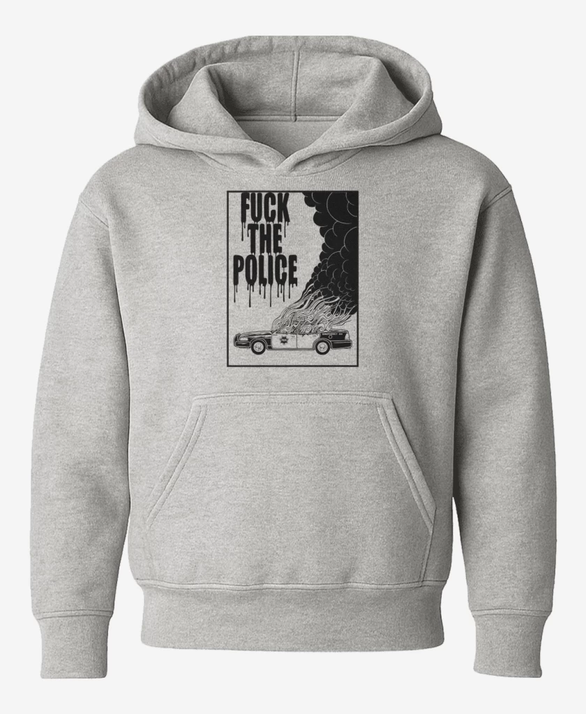 Poleron de niño Gris Melange de Fuck the police