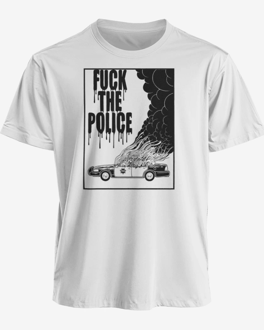 Polera premium Blanco de Fuck the police