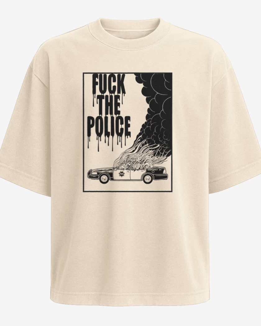 Polera Oversize Beige de Fuck the police