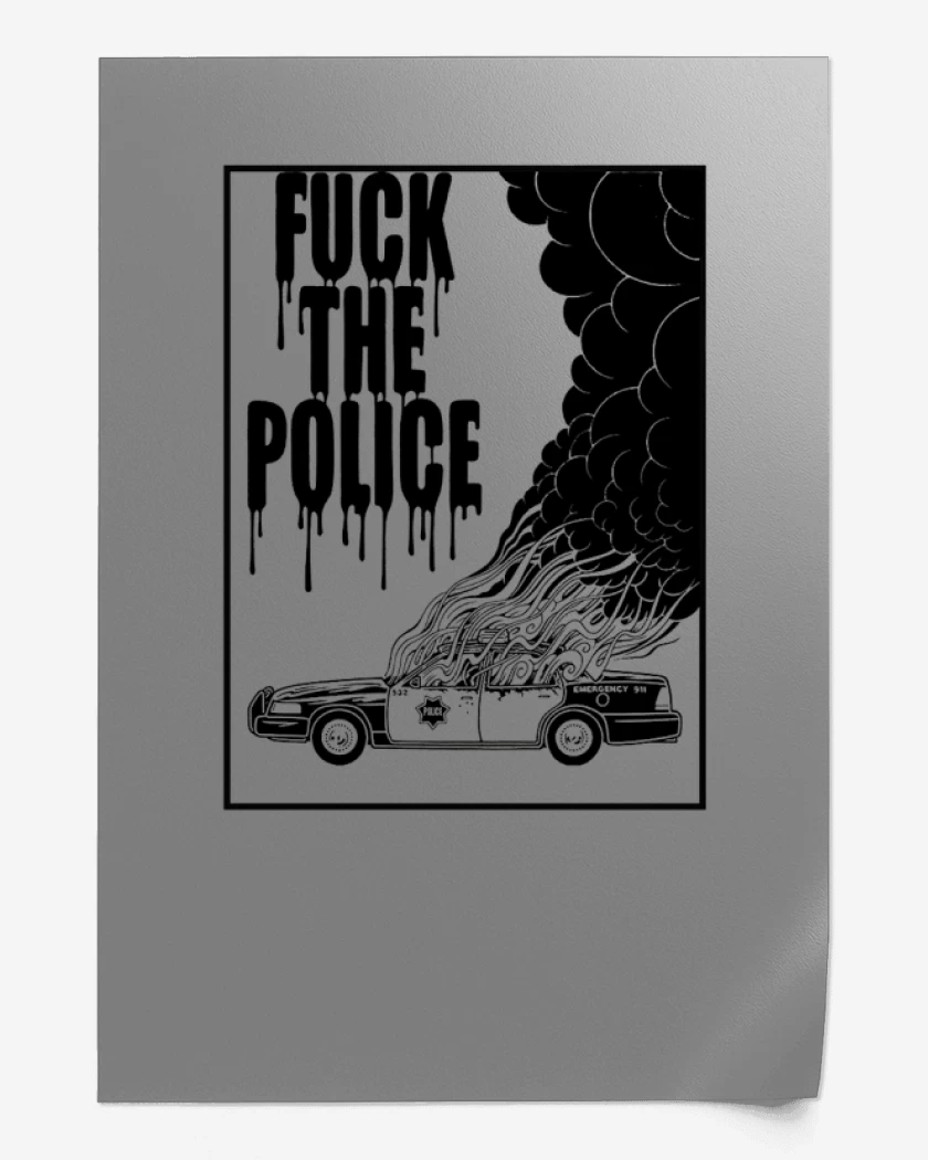 Print Gris Melange de Fuck the police